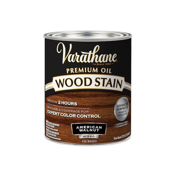 Varathane Premium Wood Stain, Oil Based, American Walnut, 1 Quart 211727H
