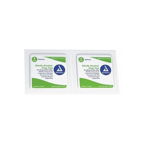 Dynarex Alcohol Pads,Antiseptics,PK2000 1113