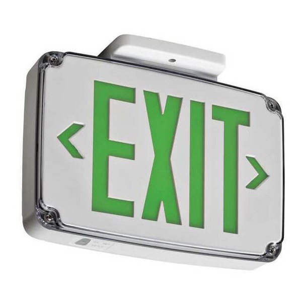Exit Sign, White, 1 Face(s), LED, Universal Mount, Nickel Cadmium