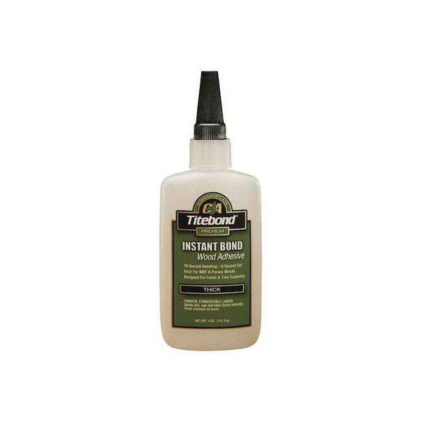 Titebond Wood Glue, Instant Bond Series, Clear, 4 oz, Bottle 6222
