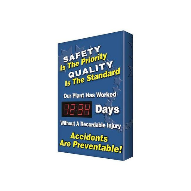 Accuform Electronic Safety Scoreboard, 28 in H x, 20 in W, Aluminum SCK125