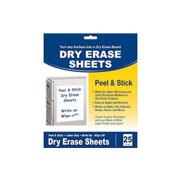 C-Line Products Dry Erase Sheets, Plastic, 11 in, 8 1/2 in 57911