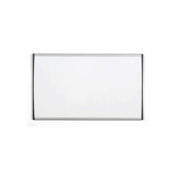 Dry Erase Board, Steel, 18 in, 30 in, Aluminum/Plastic Frame, White, Gloss