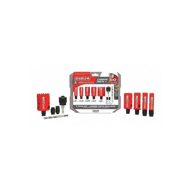 Diablo Carbide Gnrl Purpose Hole Saw Set,9 pcs. DHS09SGPCT