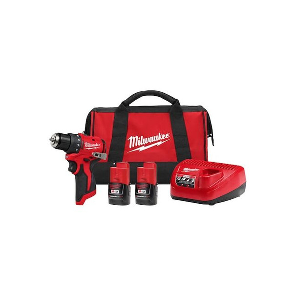 Milwaukee Tool Drill-Driver Kit, 0.375 in, 1550 RPM 3401-22