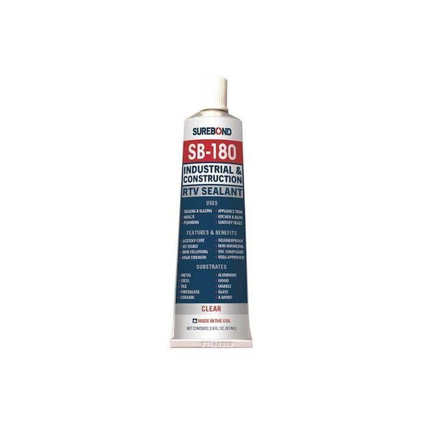 Acetoxy Cure Silicone Sealant, 2.8 oz, Clear, Temp Range -62 to 350 Degrees F