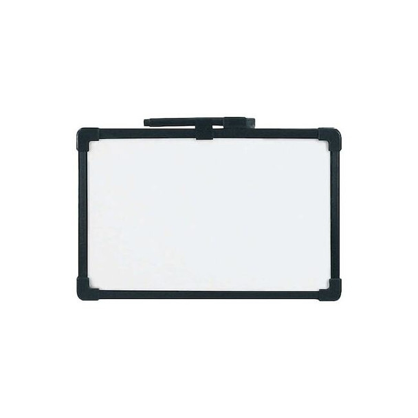 Dry Erase Board, Melamine, 7 1/2 in, 11 in, Vinyl Frame, White, Gloss