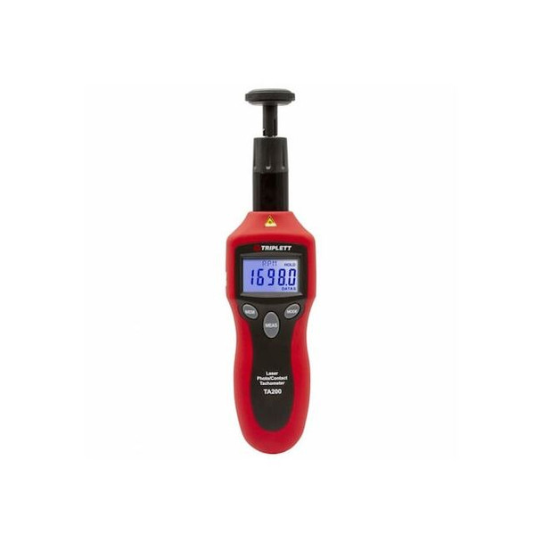 Triplett Tachometer, +/-0.05% RPM Acc, LCD TA200