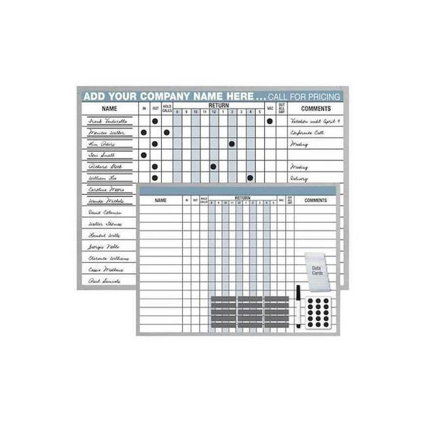In/Out Board, Steel, 18 in, 24 in, Aluminum Frame, White, Gloss