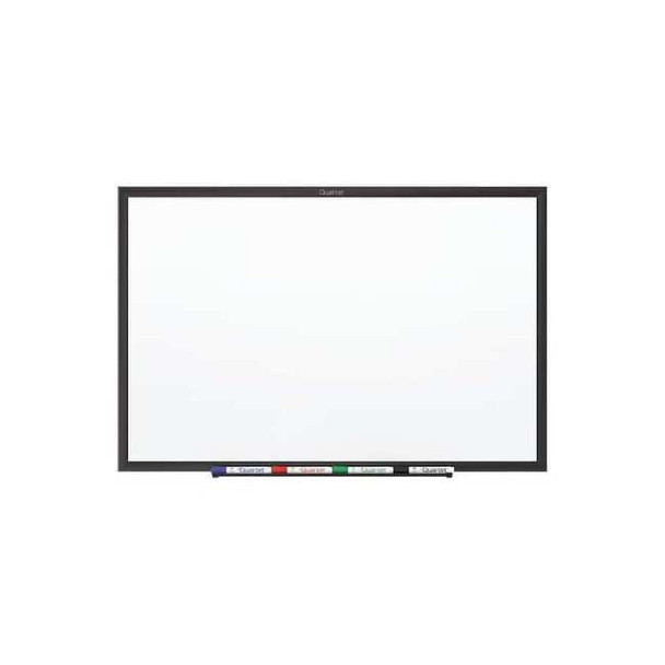 Dry Erase Board, Steel, 36 in, 48 in, Aluminum Frame, White, Gloss