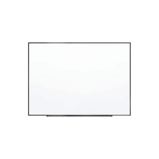 Dry Erase Board, Steel, 36 in, 48 in, Aluminum Frame, White, Gloss
