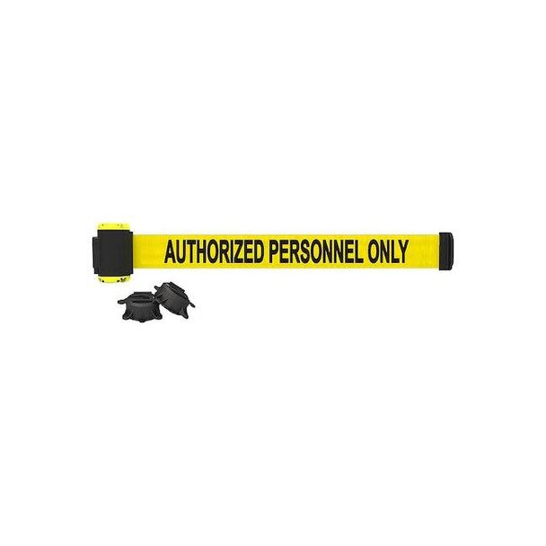 Banner Stakes Magnetic Retrctble Belt Barrier,7ft,Yllw MH7013