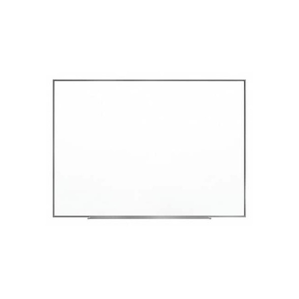 Dry Erase Board, Steel, 24 in, 36 in, Aluminum Frame, White, Gloss