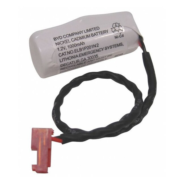 Lithonia Lighting Battery,Nickel Cadmium,1.2V,1.2Ah ELB 1P201NB