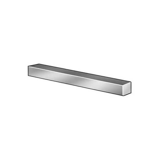 Undersized Key Stock, Carbon Steel, Zinc Plated, 12 in L, 3/8 in W, 7/16 in H