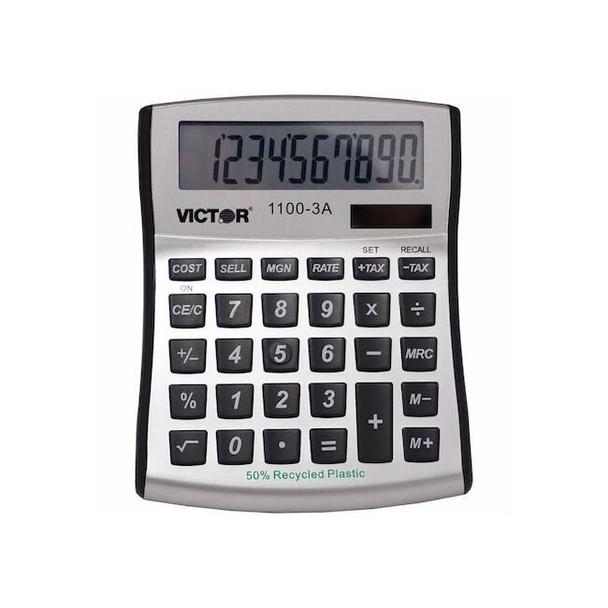 Victor Technology Desktop Calculator,4 1/2" W,1.1" H 1100-3A