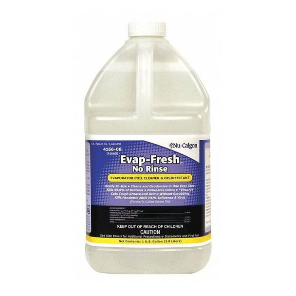Nu-Calgon Evaporator Cleaner,Liquid,1 gal,Clear 4166-08
