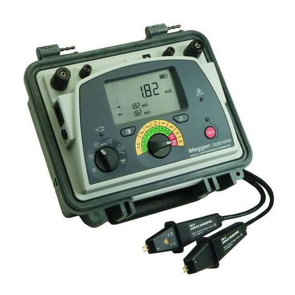 Megger MicroOhmmtr,250microohm,4.5"DigtalDisply DLRO10HD