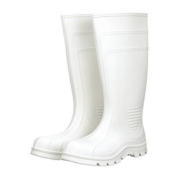 Men's Talon Trax Rubber Boot, Plain Toe, 15" Height, White, 6, PR