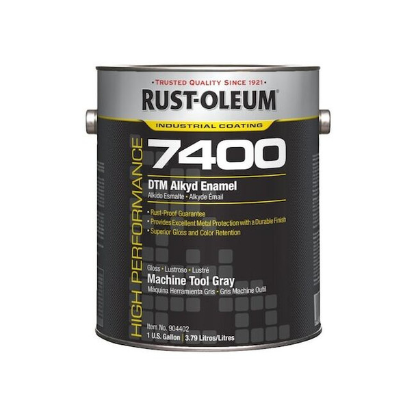 Interior/Exterior Paint, High Gloss, Oil Base, Machine Tool Gray, 1 gal