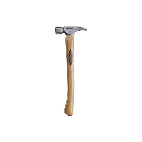 Stiletto 14 oz Titanium Milled Face Hammer w/18" Curved Hickory Handle Ti14MC