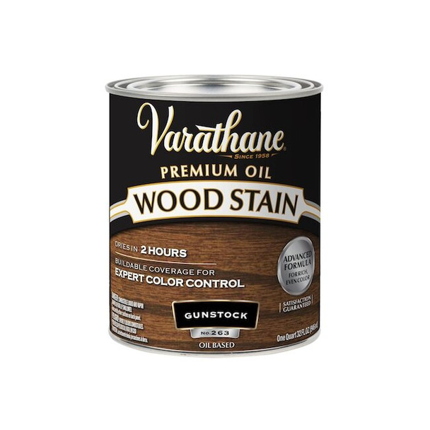 Varathane Premium Wood Stain, Oil Based, Gunstock, 1 Quart 211728H