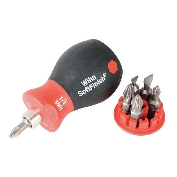 Wiha Stubby Combination Bit Set,Pieces 6 38043