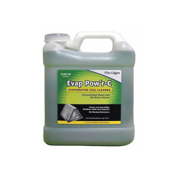 Nu-Calgon Evap Pow'r-C Evaporator Liquid Coil Cleaner,2.5 gal Jug, Green 4168-05