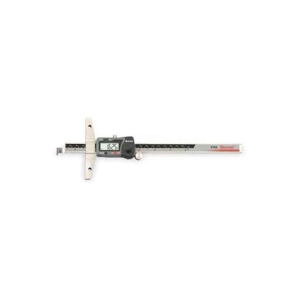 Starrett Electronic Depth Gage,6 In,2 3/4 In Base 3753A-6/150