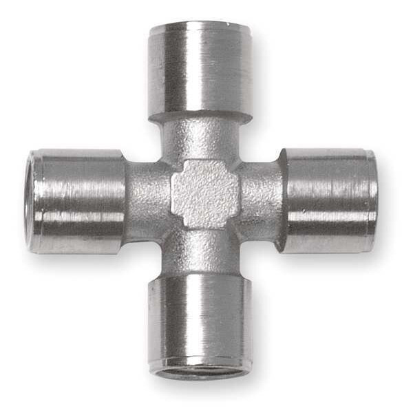 Cross Nickel Plated Brass Cross, 1/4 in Female NPT X 1/4 in Female NPT