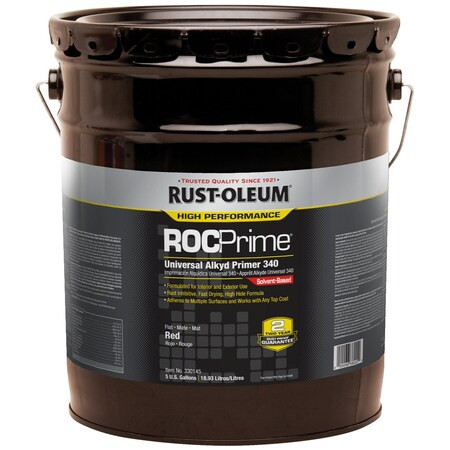 Rust-Oleum ROCPrime Universal Alkyd Primer 340, Red, Flat, 5 Gallon 330145