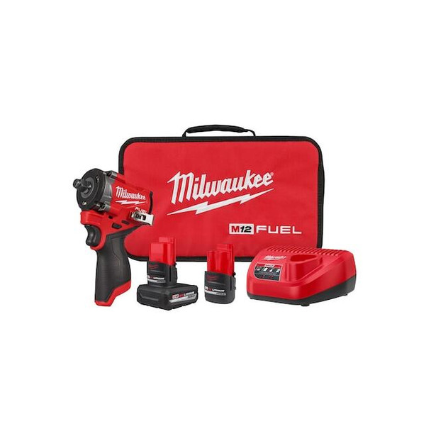 Milwaukee Tool M12 FUEL Stubby 1/2" Impact Wrench Kit 2563-22