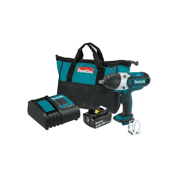 Makita Impact Wrench Kit, 18 V DC, Square XWT04S1