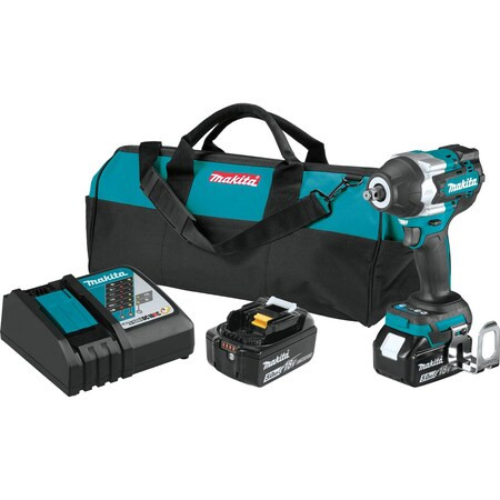 Makita Impact Wrench Kit, 18 V DC, Square XWT17T