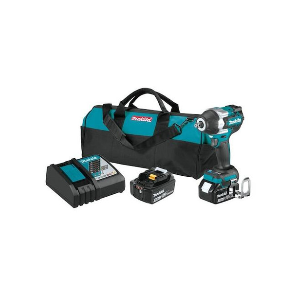 Makita Impact Wrench Kit, 18 V DC, Square XWT17T