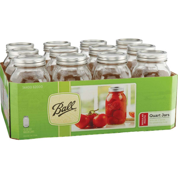 Ball 1 Qt. Regular Mouth Mason Jar (12-Count) 62000