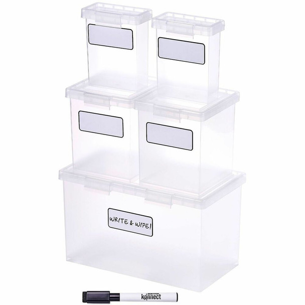 Bostitch Storage Case - Stackable - Clear - No - 5 / Set
