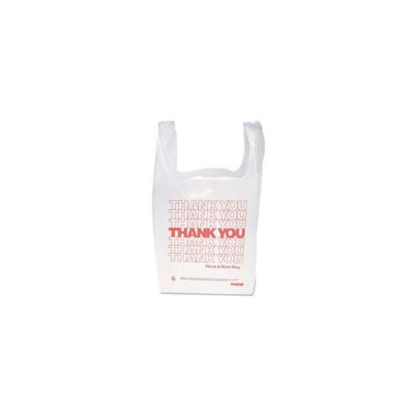 Printed ""Thank You"" Bags W/ Handles 11-1/2""W x 21""L 12.5 Micron White 900/Pa