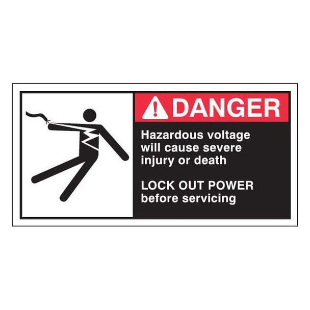 Brady Warning Label,2-1/2inHx5inW,HP Poly.,PK5 96157
