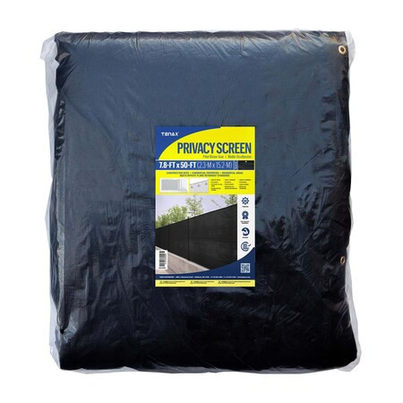 Tenax Privacy Screen,Black,50 ft. L,7.8 ft. H 2A240082