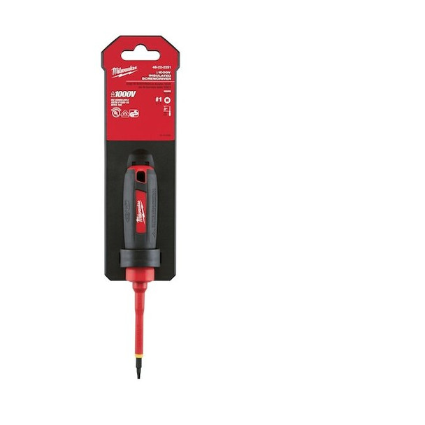 Milwaukee Tool 3 in. No 1 Square 1000 Volt Insulated Screwdriver 48-22-2251