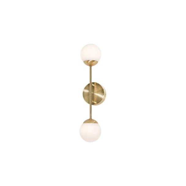 Afx Pearl2LightLEDSconce,SatinBrass,4in PRLS0418L30D1SB