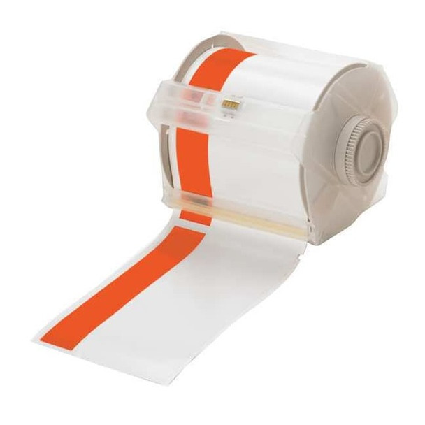 Brady Label Tape Cartridge, White/Orange, Labels/Roll: Continuous 113162