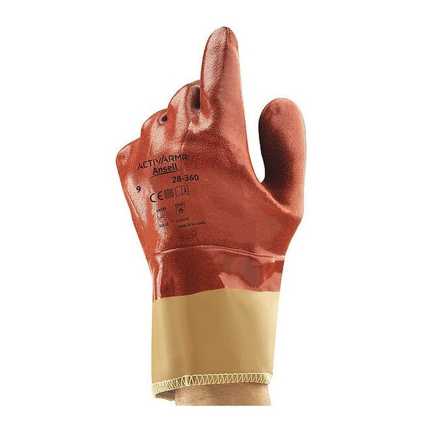Ansell Cut Resistant Coated Gloves, Cut Level A2 ,Nitrile ,Smooth ,9 1 PR 28-360