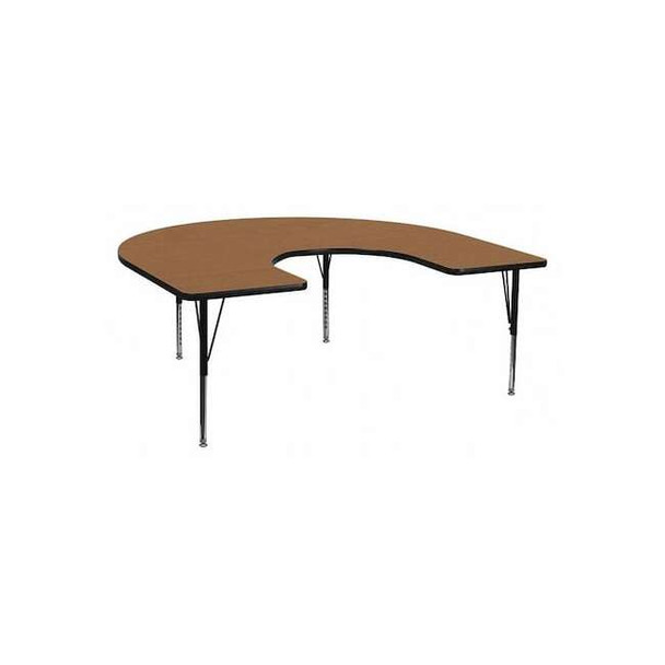 Horseshoe Activity Table, Laminate, Wood Grain
