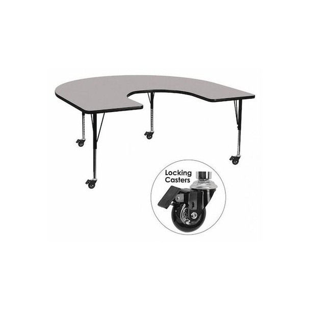 Horseshoe Activity Table, Laminate, Grey