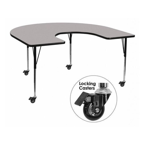 Horseshoe Activity Table, Laminate, Grey