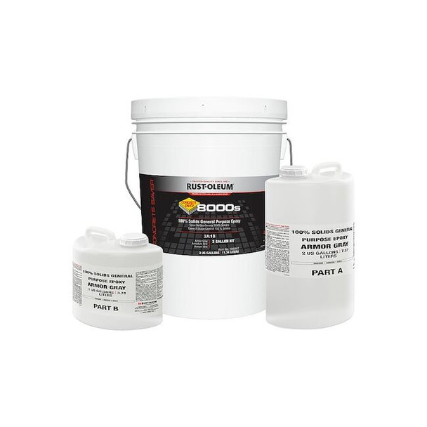 Rust-Oleum Epoxy Coating, Flat Finish, Armor Gray, Solvent Base 388962