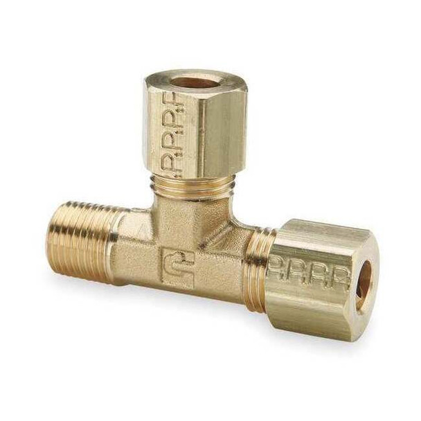 Parker 1/4" Compression x MNPT Brass Run Tee 10PK 171C-4-4