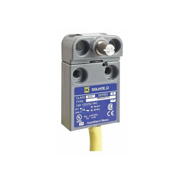 Limit Switch, No Lever, Rotary, SPDT, 10A at 300V AC, Actuator Location: Side